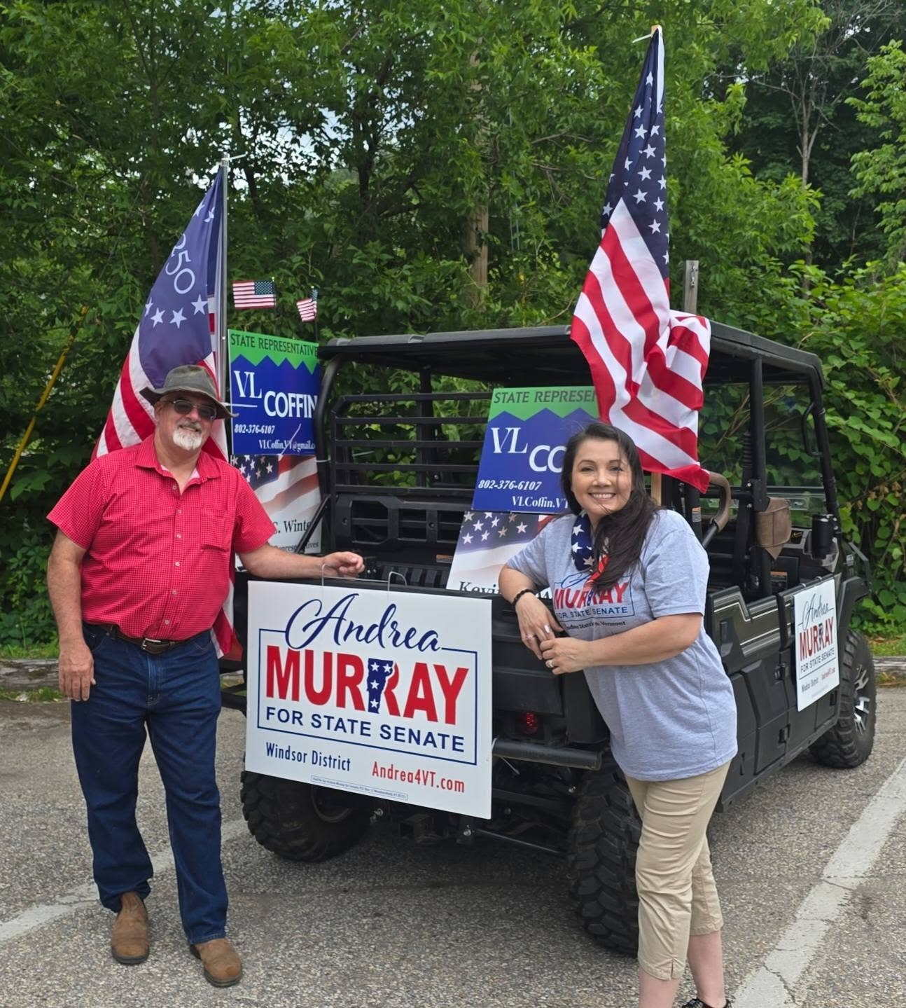 Andrea Murray with VL Coffin at a campaign event