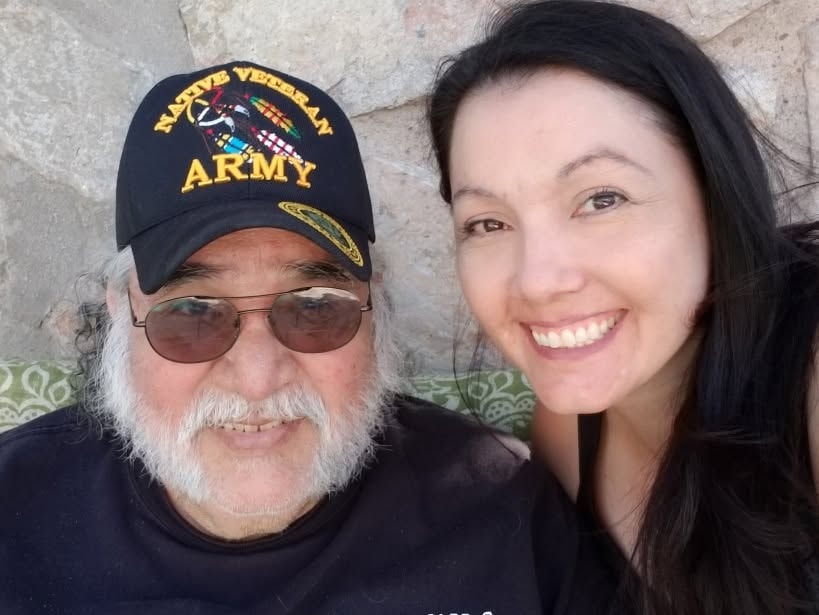 Andrea Murray with her father, a veteran