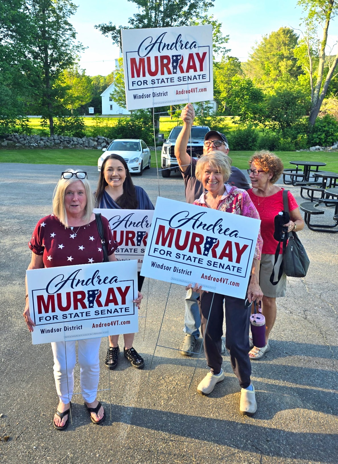 Andrea Murray with a supporter
